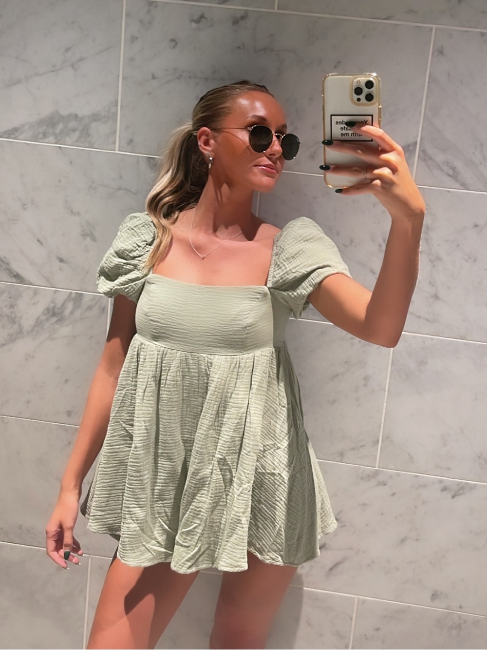 Princess Polly Lorna Romper Sage Green